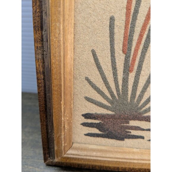 Vtg. M. Goldtooth Framed Navajo Sand Painting Signed  9.5" X9.5" Native American - Picture 8 of 16